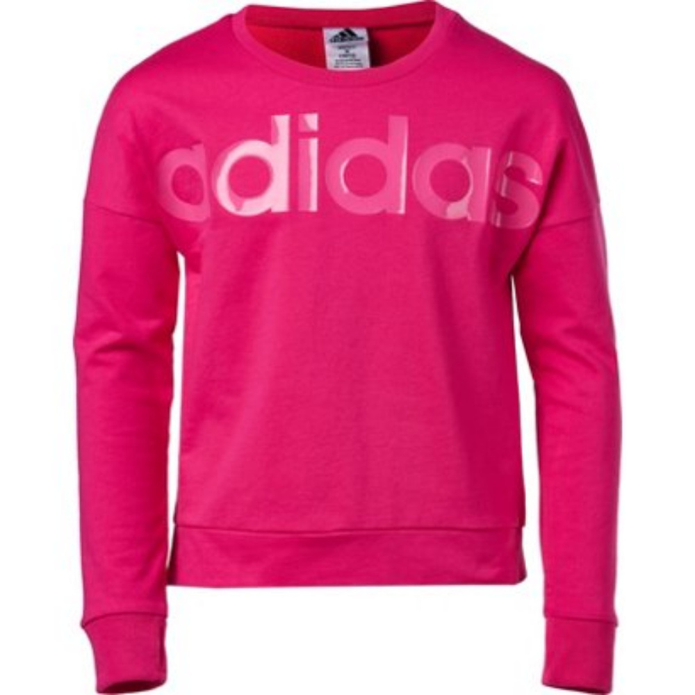 ADIDAS Girls Pink Cotton Sweatshirt